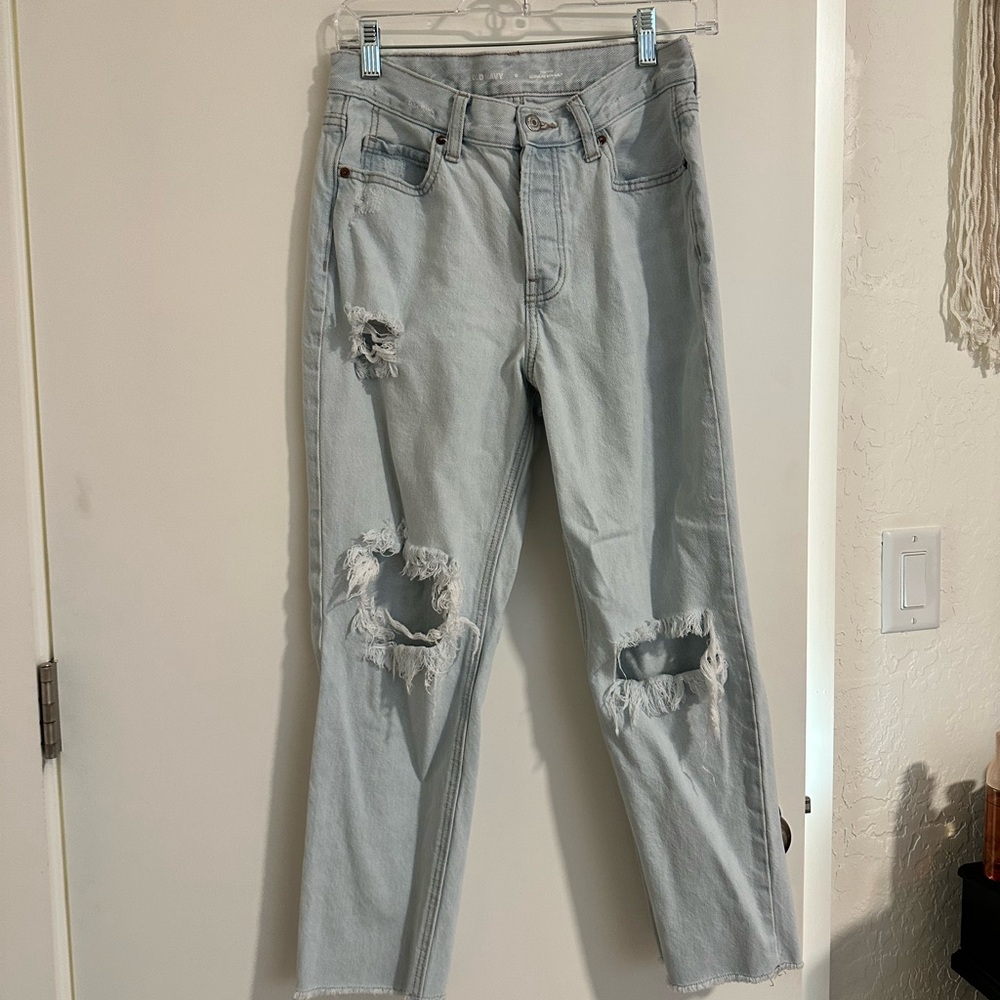 Distressed Light Blue Jeans